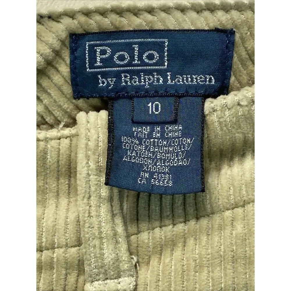 Vintage Ralph Lauren Polo Corduroy Khaki Slacks Boys Size 10 26x25